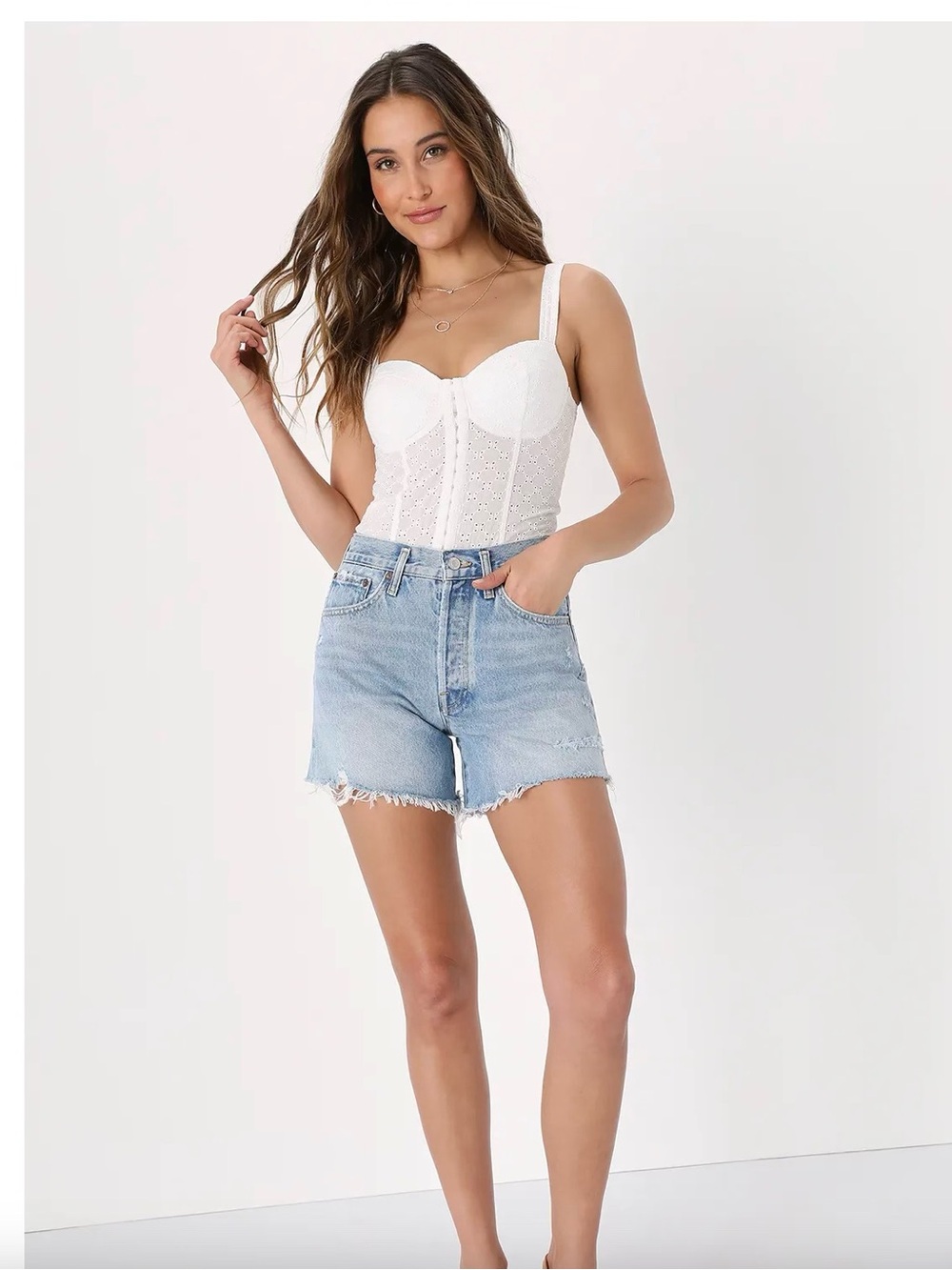 Lulu's White Lace Bustier Camisole
